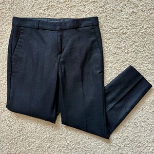 BANANA REPUBLIC Avery Fit Sparkle Pants Slim Straight Black Silver Metallic 2